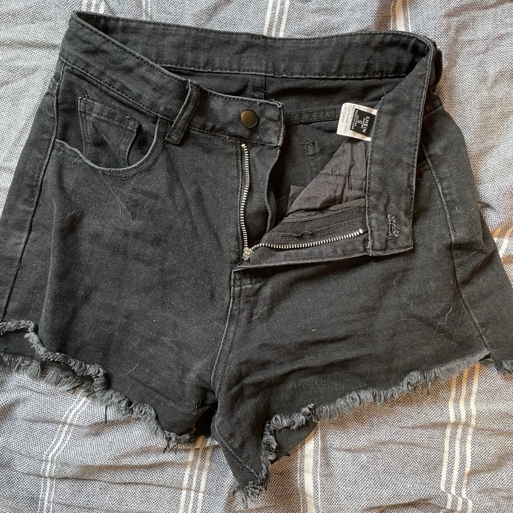 Black Jean Shorts